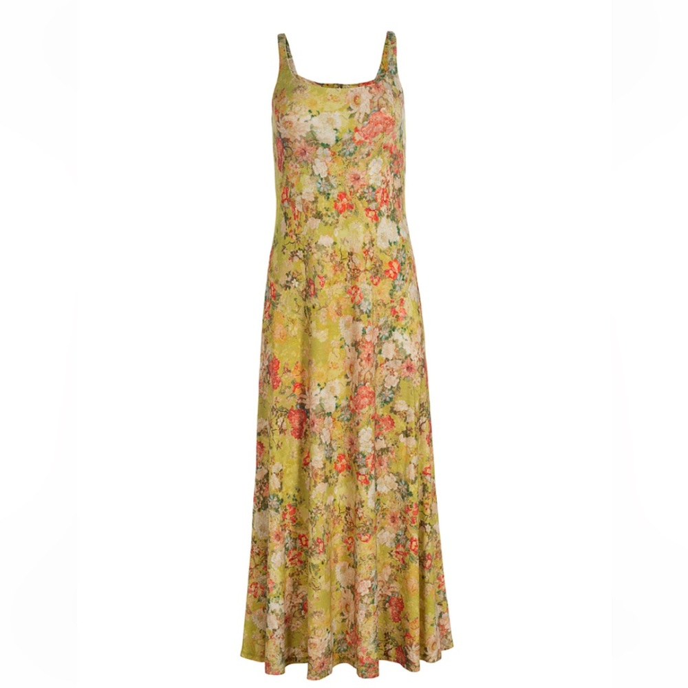 Peruvian connection Saint Barths green floral  maxi dress size Medium/Large